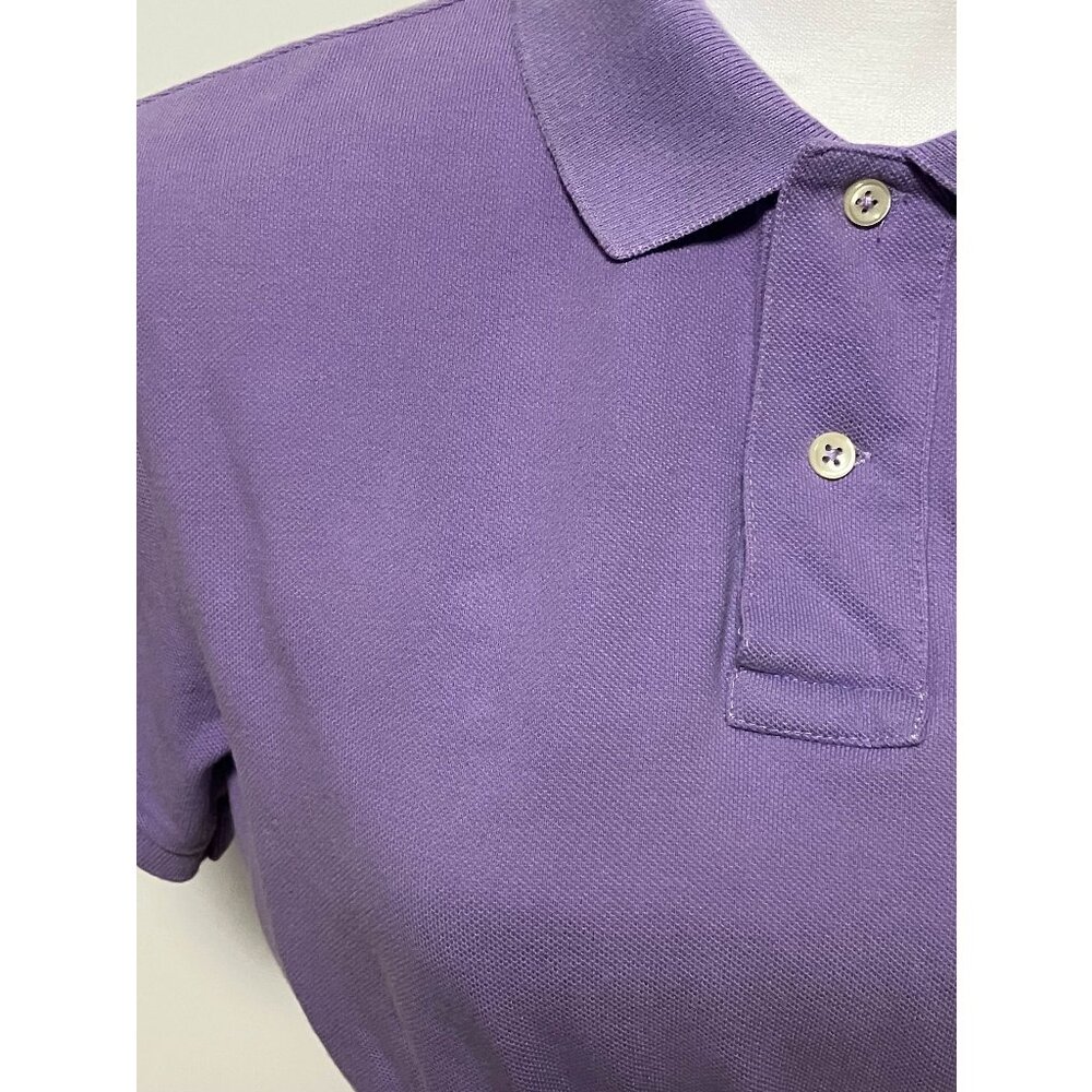 Polo Crop Top Custom Rework, Purple, Size Small (See Desc), Cinch/Elastic Bottom - Picture 10 of 10